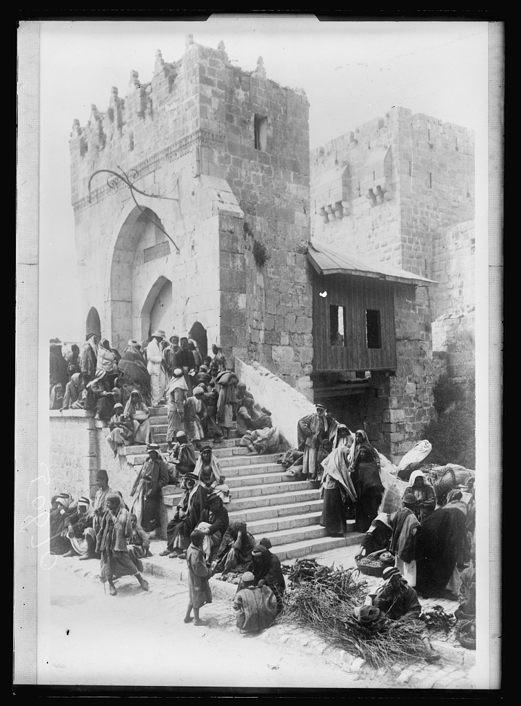 Torre de David junto a la Puerta de Jaffa, Jerusalén, 1918